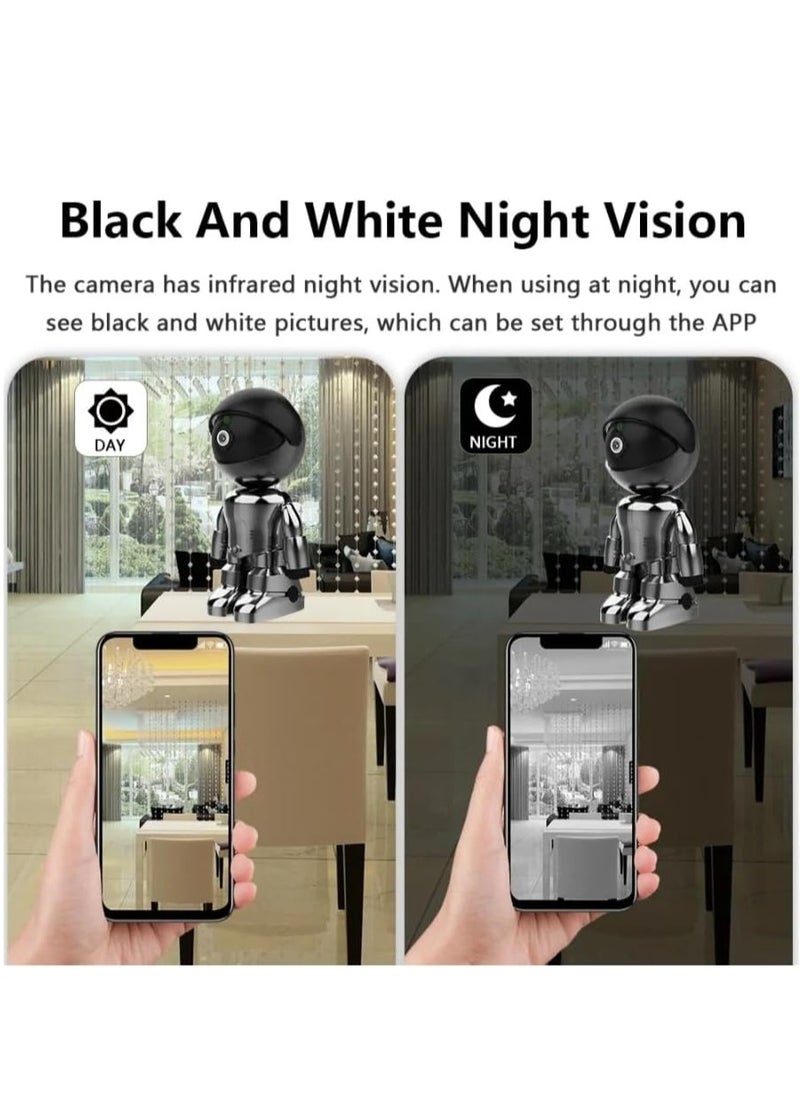 1080P Robot IP Camera with 360° Wireless Security – 2MP Smart Home CCTV for Pet & Baby Monitoring