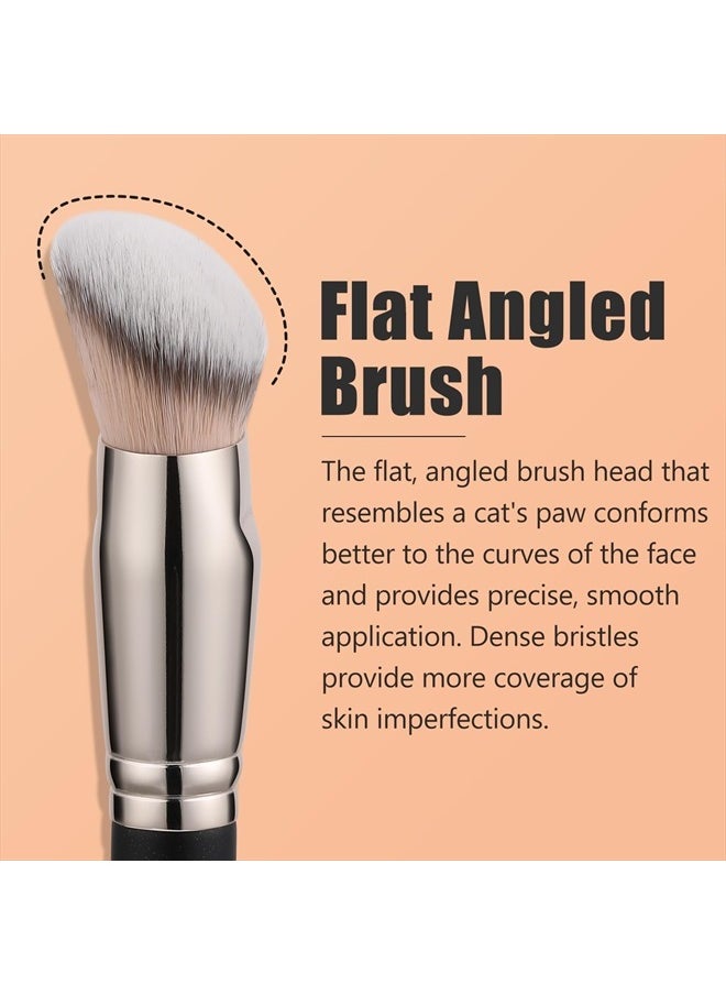 Flat Angled Brushes, Flawless Foundation Brush Under Eye Concealer Brush Bronzer Brush with Liquid Cream Powder