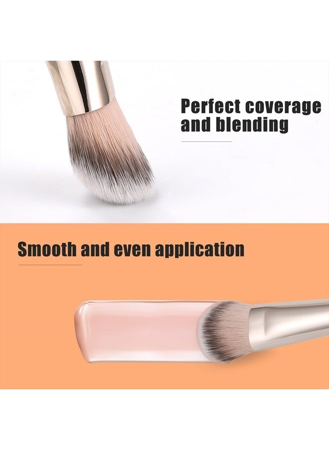 Flat Angled Brushes, Flawless Foundation Brush Under Eye Concealer Brush Bronzer Brush with Liquid Cream Powder