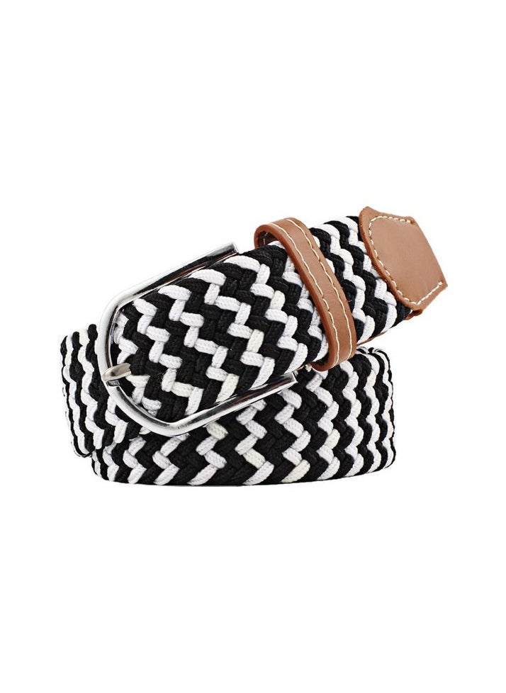 One Land Fabric Belt Colour:Black - white Body:108 cm