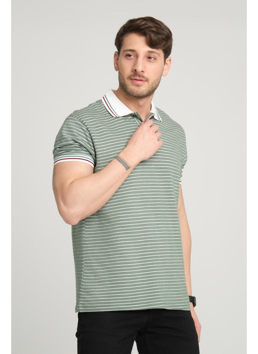 Striped Polo Neck T-Shirt (E24-0022)