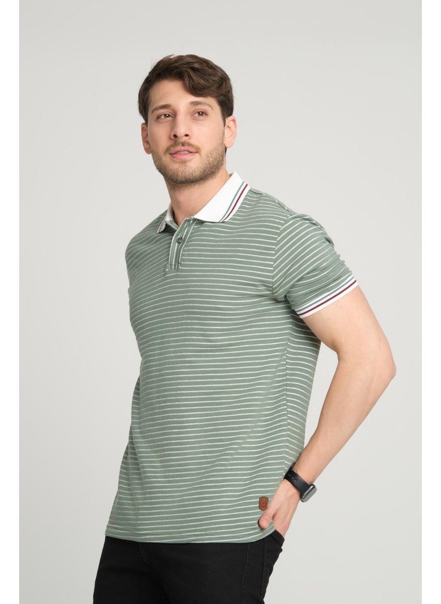 Striped Polo Neck T-Shirt (E24-0022)