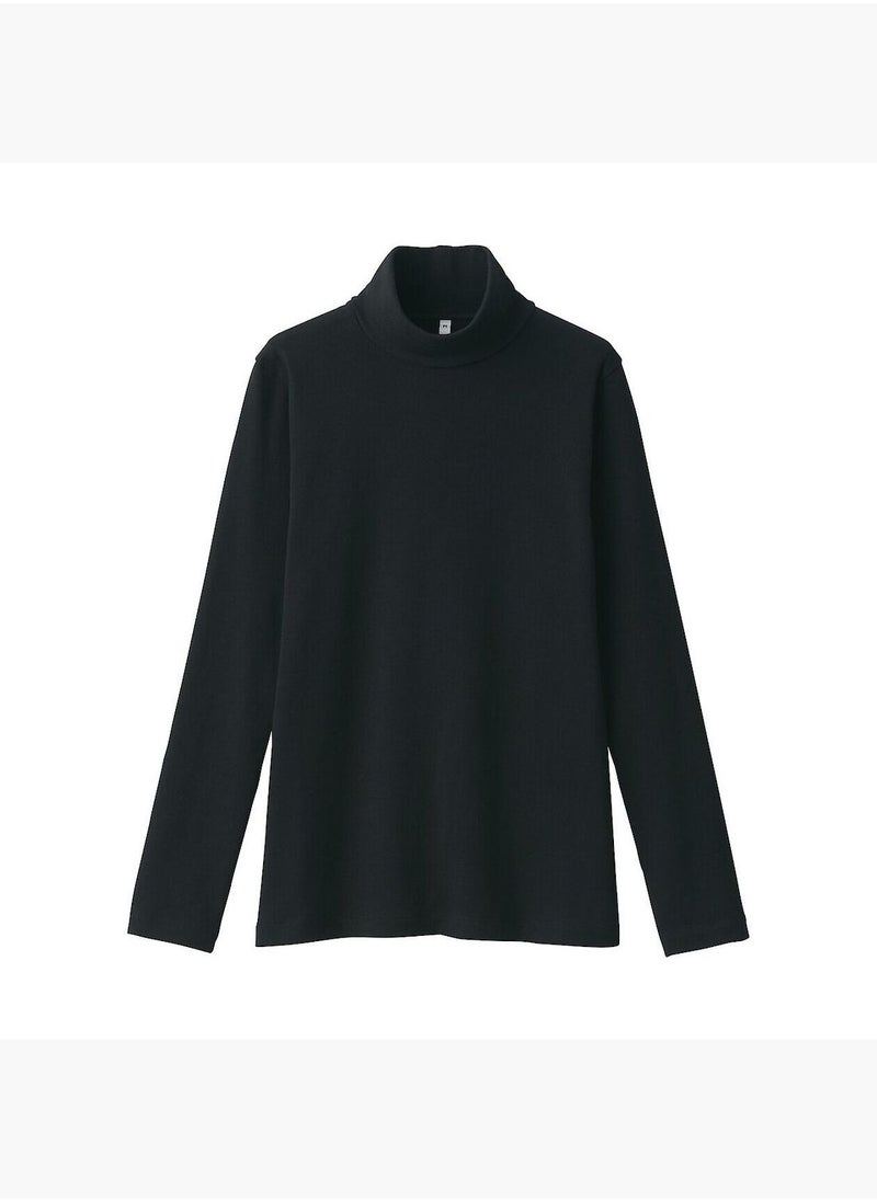 Brushed Ribbed Turtle Neck Long Sleeve T-Shirt