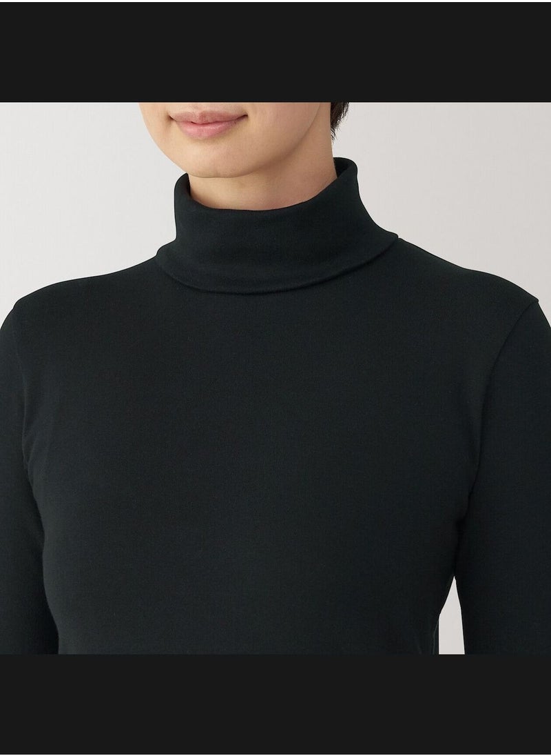 Brushed Ribbed Turtle Neck Long Sleeve T-Shirt