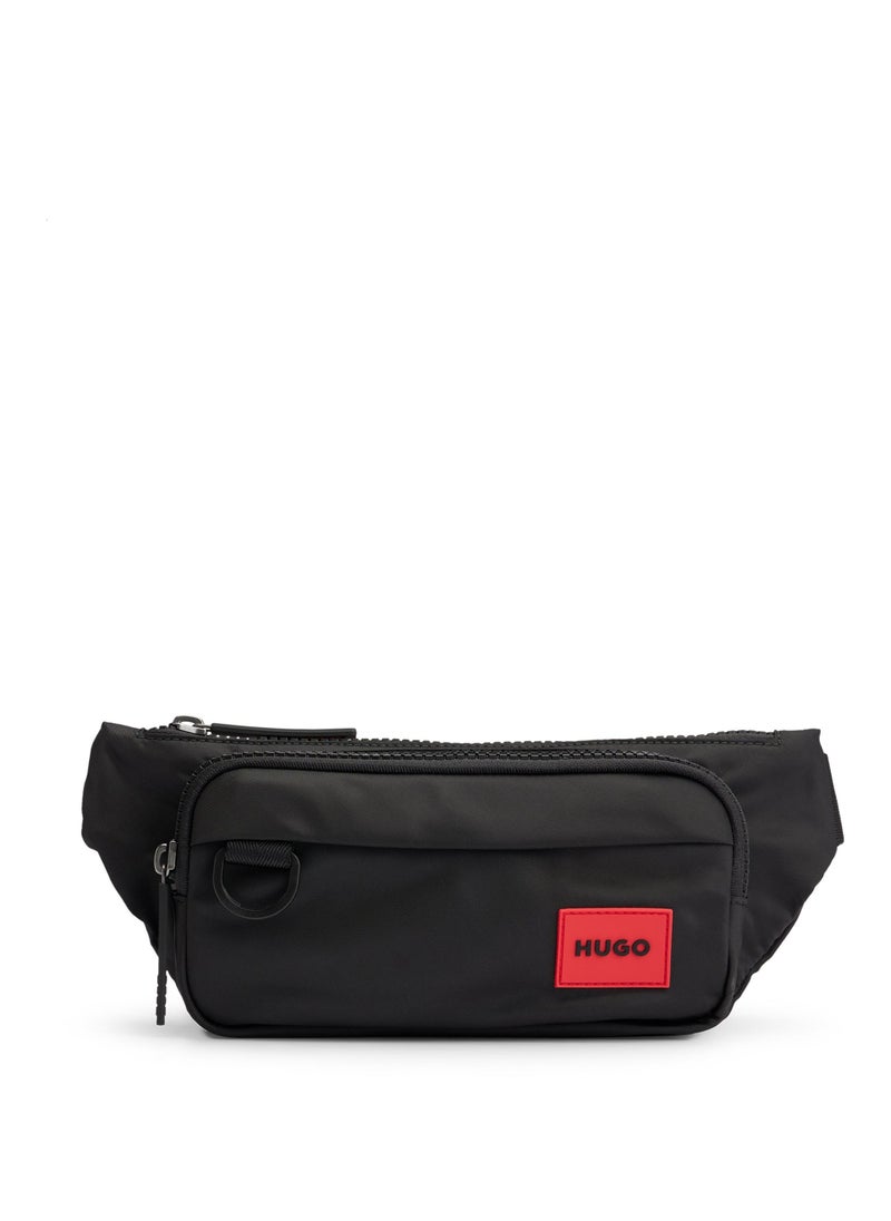 Belt bag with red logo patch