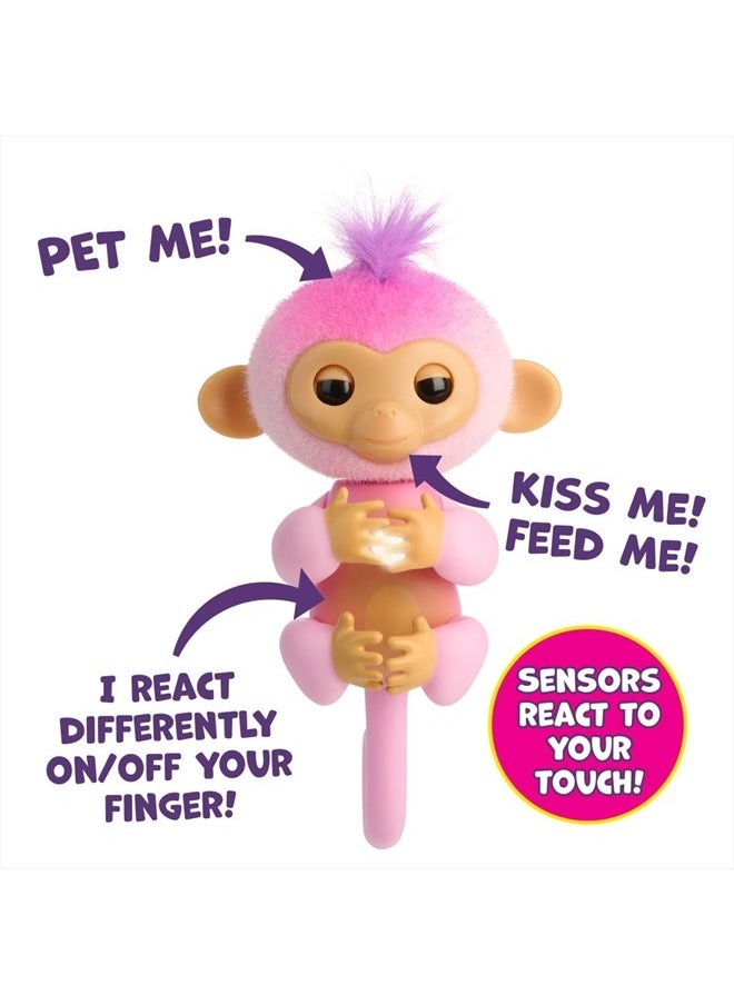 2023 New Interactive Baby Monkey Reacts to Touch – 70+ Sounds & Reactions – Harmony (Pink)