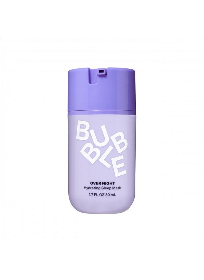 Bubble Skincare Over Night Hydrating Sleep Mask - Gentle Exfoliating Overnight Face Mask for Skin Barrier Repair - Formulated with Mandelic Acid & Sodium PCA to Hydrate, Brighten & Soothe Skin (50ml)