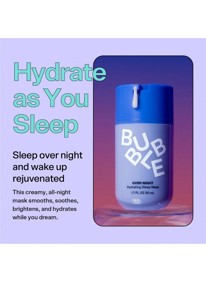 Bubble Skincare Over Night Hydrating Sleep Mask - Gentle Exfoliating Overnight Face Mask for Skin Barrier Repair - Formulated with Mandelic Acid & Sodium PCA to Hydrate, Brighten & Soothe Skin (50ml)