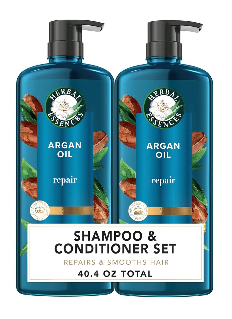 Herbal Essences Argan Oil Repair Shampoo & Conditioner Set, Moisturizes & Smoothes, Paraben-Free, Color-Safe, pH-Balanced, Citrus Scent, 20.2 Fl Oz, 2-Pack