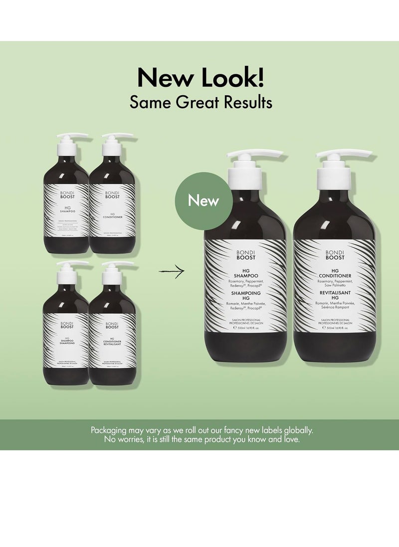 BondiBoost HG Duo Shampoo + Conditioner Bundle [16.90 fl oz each] - Improves Appearance for Thinning Hair - Volumizing + Hydrating + Nourishing - Sulfate/Paraben Free, for Women/Men - Australian Made