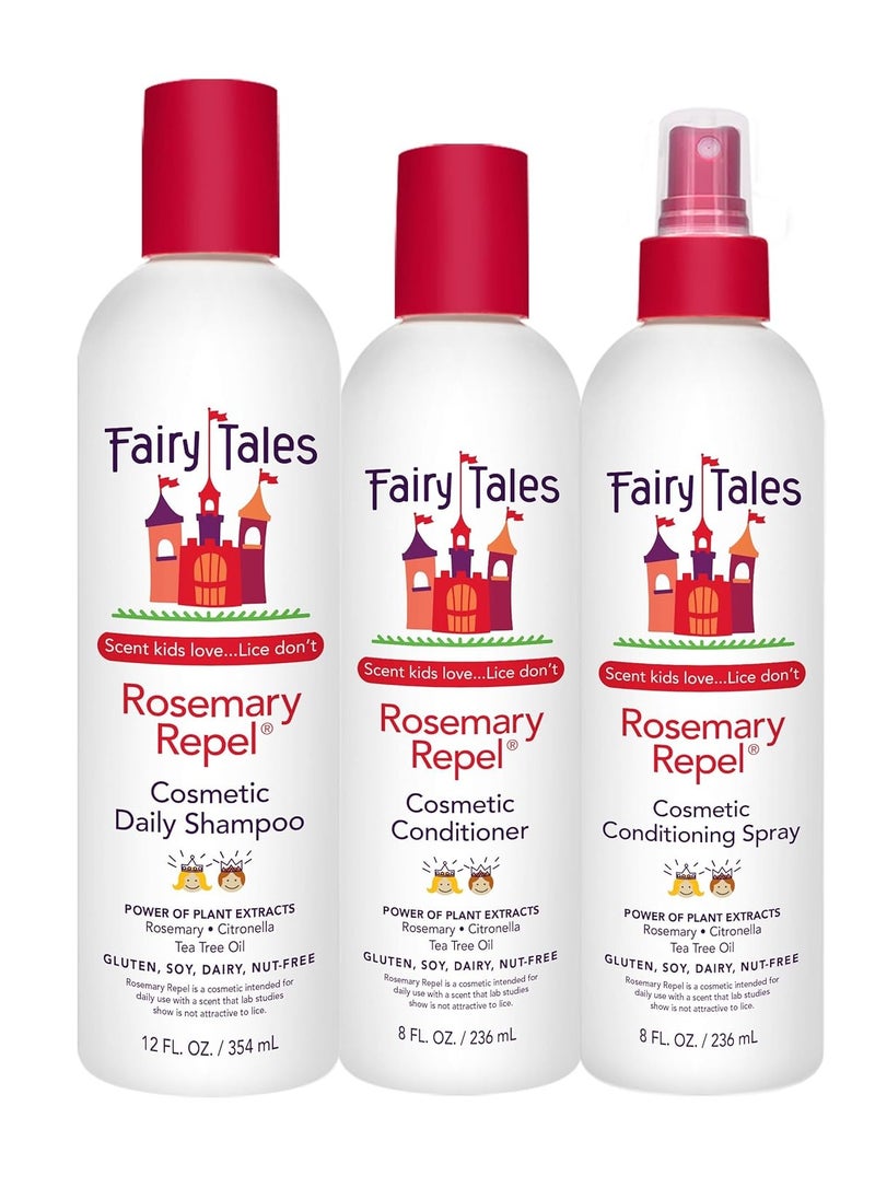 Fairy Tales Rosemary Repel Shampoo 12oz, Conditioner 8oz, & Conditioning Spray 8oz TRIO Set