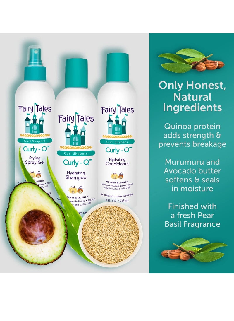 Fairy Tales Curly Q Hydrating Shampoo and Conditioner Set - Paraben, Sulfate, Gluten, Nut Free - For All Curl Types Including Multi Cultural Hair