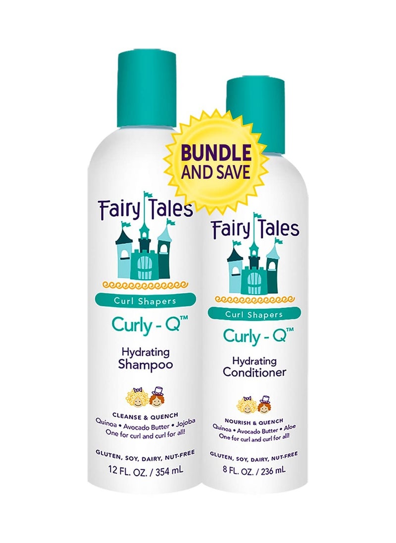 Fairy Tales Curly Q Hydrating Shampoo and Conditioner Set - Paraben, Sulfate, Gluten, Nut Free - For All Curl Types Including Multi Cultural Hair