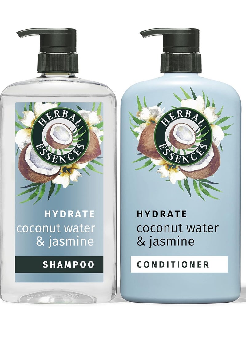 Herbal Essences Shampoo and Conditioner Set for Dry Hair with Coconut Water and Jasmine, 29.2 Fl Oz