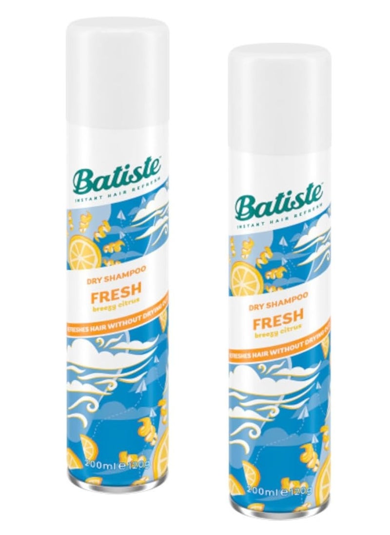 Batiste Instant Hair Refresh Dry Shampoo, Fresh - 6.73 oz (Pack of 2)