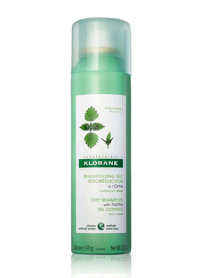 Klorane Dry Shampoo with Nettle for Oily Hair and Scalp, Regulates Oil Production, Paraben & Sulfate-Free