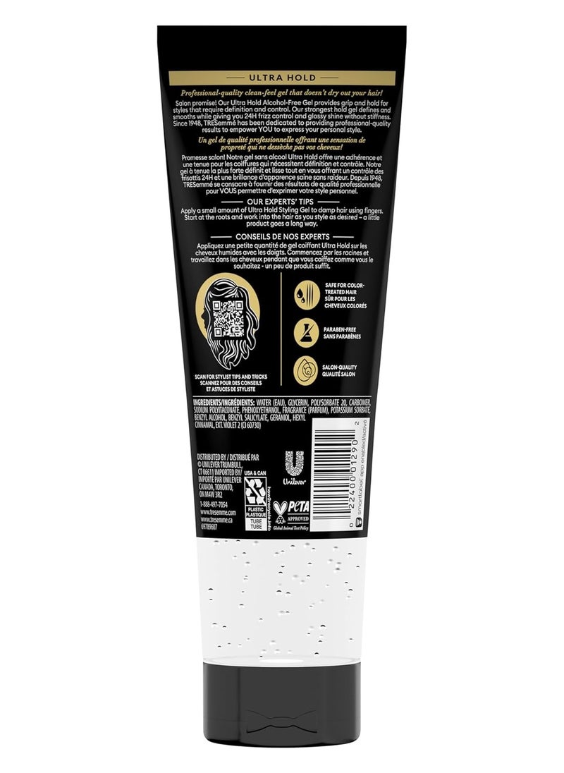 TRESemmé Hair Gel Ultra Hold No Crunch 24H Frizz Control Alcohol-Free 9 oz