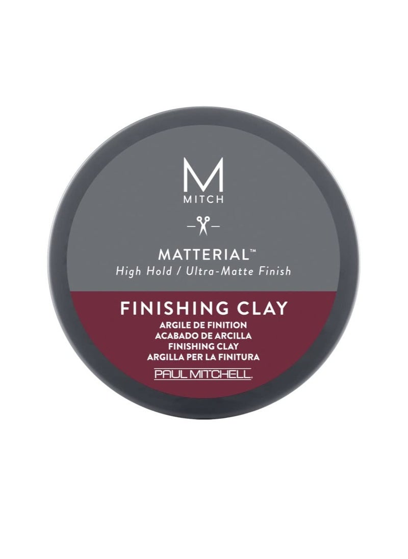 MITCH by Paul Mitchell Matterial Finishing Clay for Men, High Hold, Ultra-Matte Finish, For All Hair Types, 3 oz.