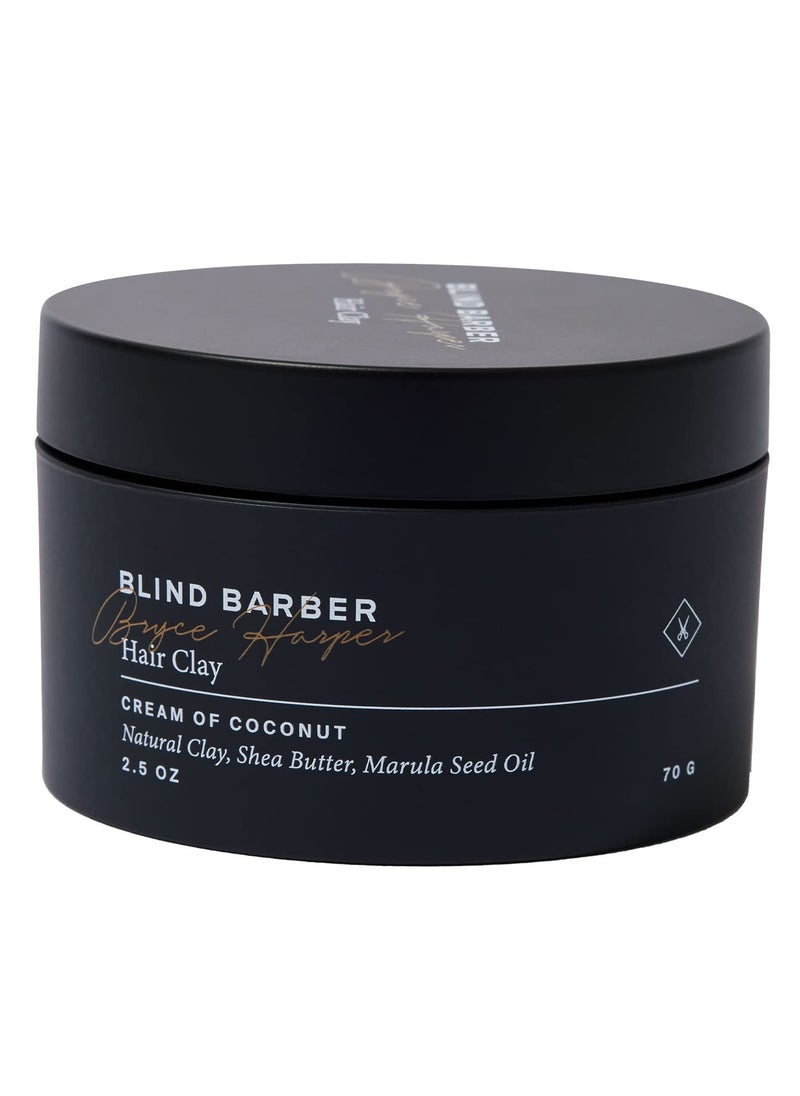 Blind Barber Bryce Harper Hair Clay for Men - Matte Water-Based Styling Product for Volume and Medium to Strong Hold (2.5 Oz)