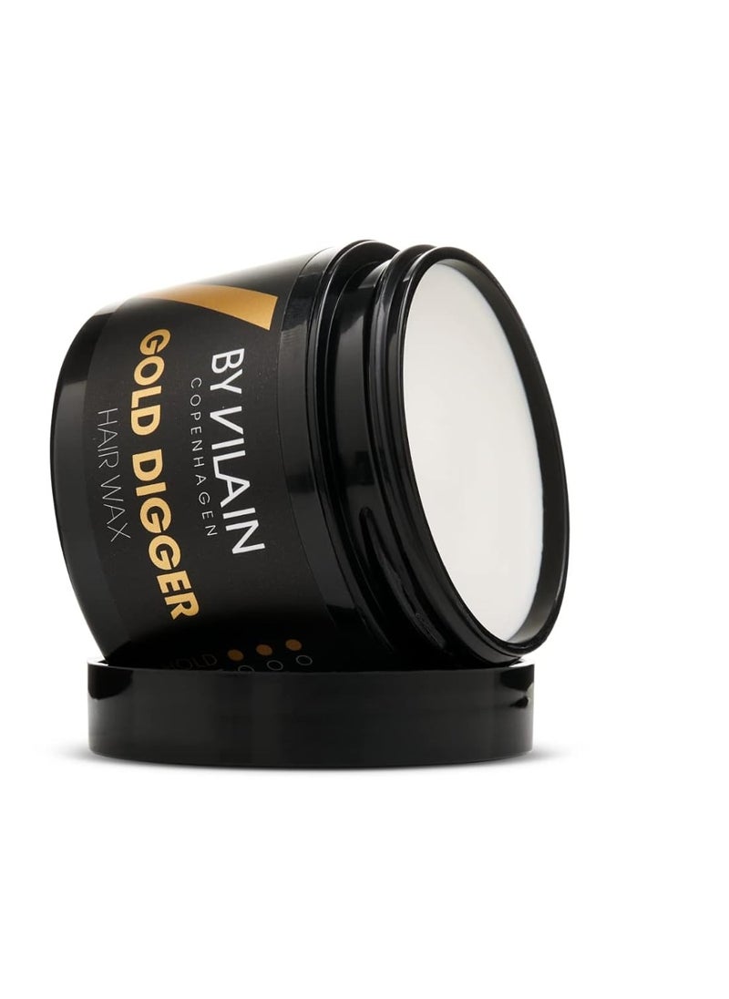 By Vilain Gold Digger Hair Wax - Super Strong Hold Matte Finish Clean Cut Look Long Lasting Hair Pomade Easy to Style for Fullness & Texture Smoothing & Slick Hair Molding Wax Paste Gel for Men 65ml