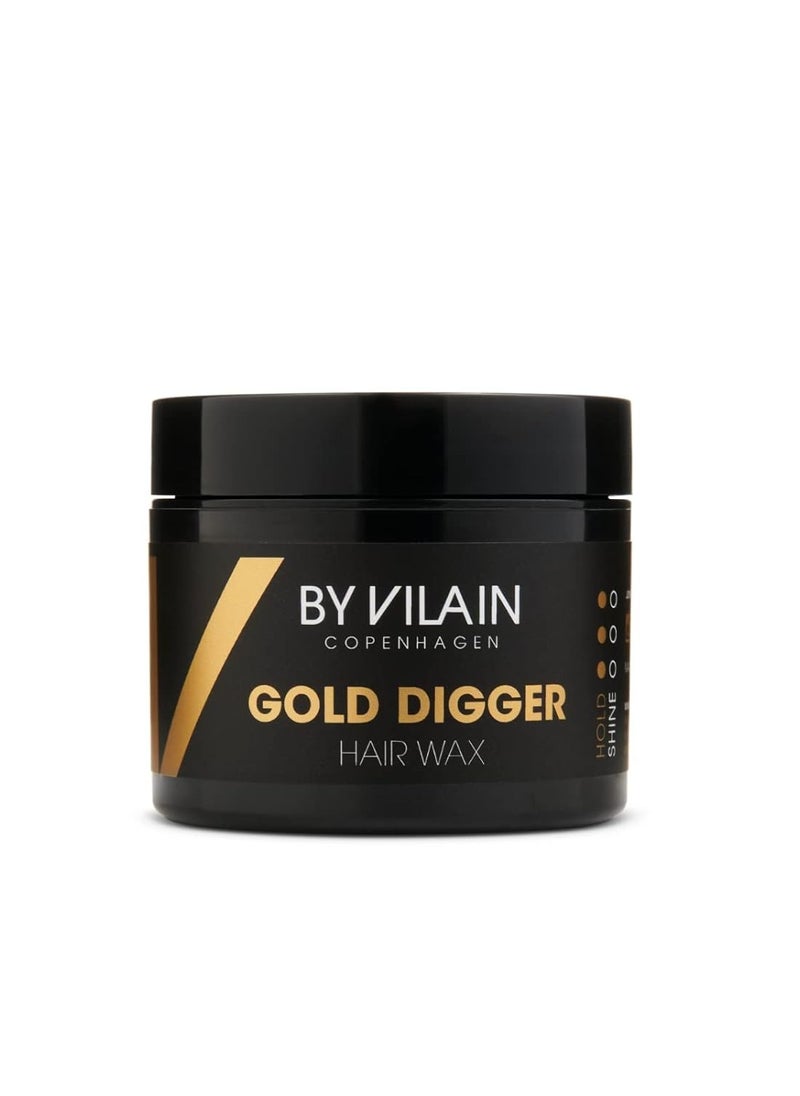 By Vilain Gold Digger Hair Wax - Super Strong Hold Matte Finish Clean Cut Look Long Lasting Hair Pomade Easy to Style for Fullness & Texture Smoothing & Slick Hair Molding Wax Paste Gel for Men 65ml