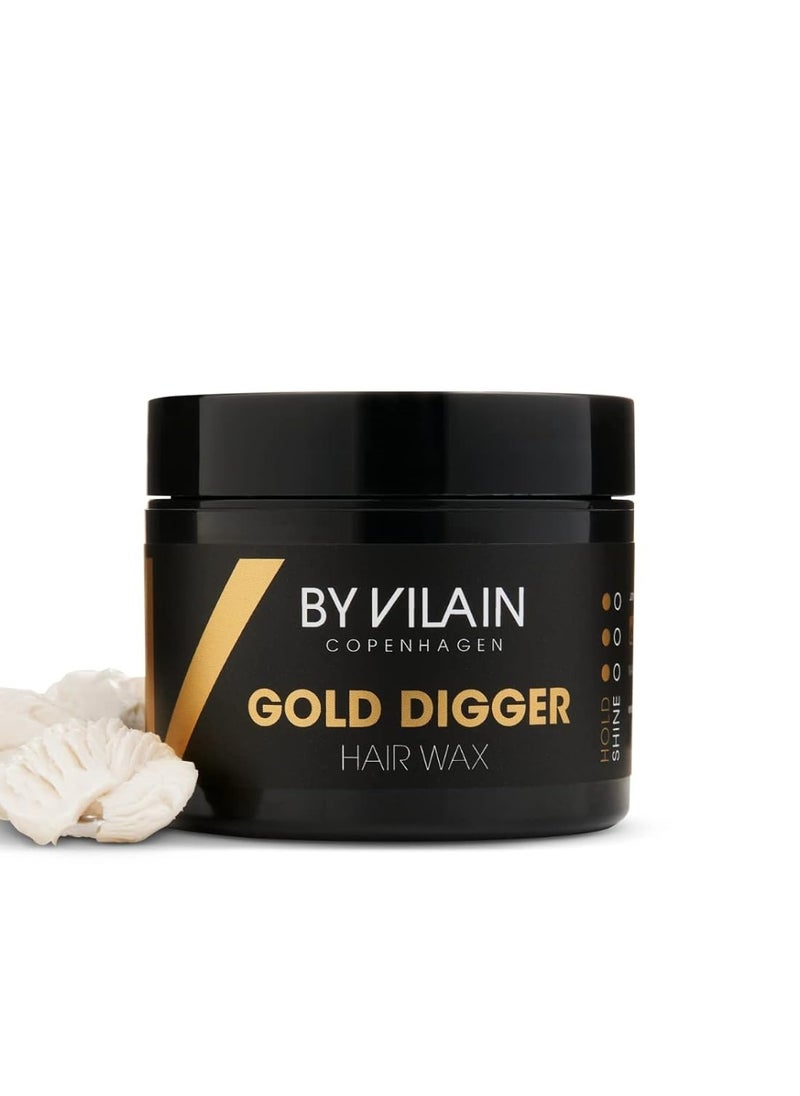 By Vilain Gold Digger Hair Wax - Super Strong Hold Matte Finish Clean Cut Look Long Lasting Hair Pomade Easy to Style for Fullness & Texture Smoothing & Slick Hair Molding Wax Paste Gel for Men 65ml