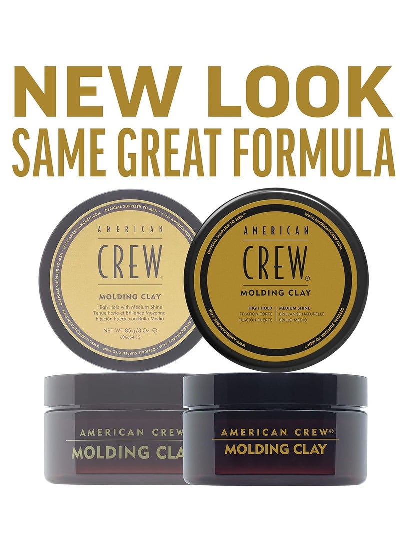 American Crew Men's Hair Molding Clay (OLD VERSION), Like Hair Gel with High Hold with Medium Shine, 3 Oz (Pack of 1)