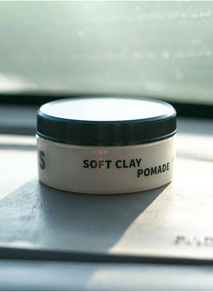 Rudy's Soft Clay Pomade - Lightweight and Pliable All Day Hold - Paraben Free - for Waves and Texture (2.2 oz)