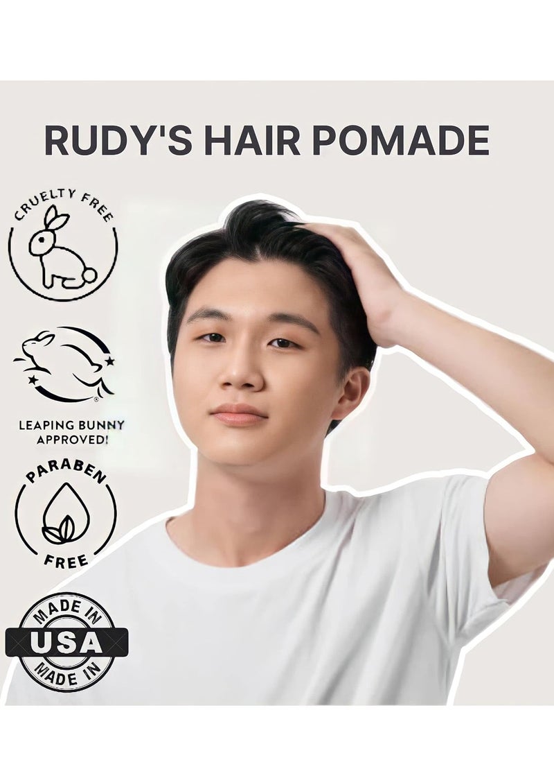 Rudy's Soft Clay Pomade - Lightweight and Pliable All Day Hold - Paraben Free - for Waves and Texture (2.2 oz)