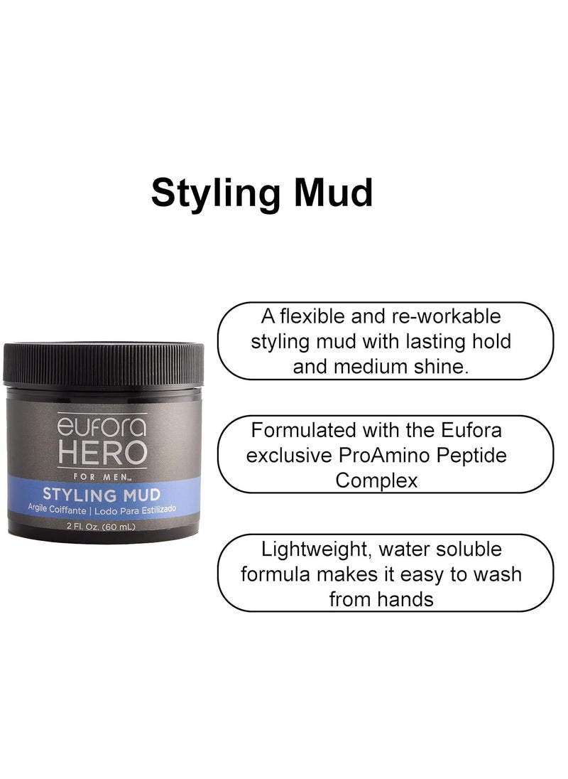 Eufora, 2 Fluid Ounce Hero For Men Styling Mud 2 Ounce, reg, Multicolor