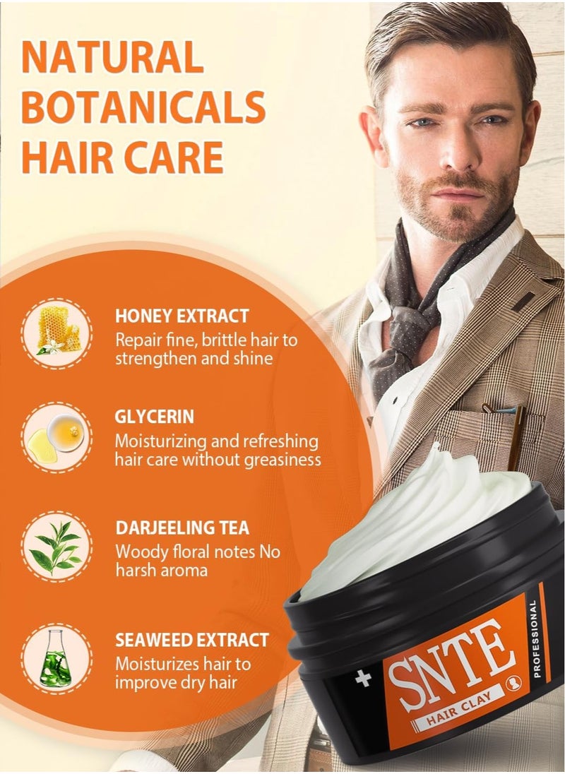 Samnyte Hair Clay, 4.2oz - natural Hair Wax for Men with Strong Hold, Matte Texture, and Premium Scent - Hair Paste for Men for Textured, Messy and Relaxed Multiple Hairstyles
