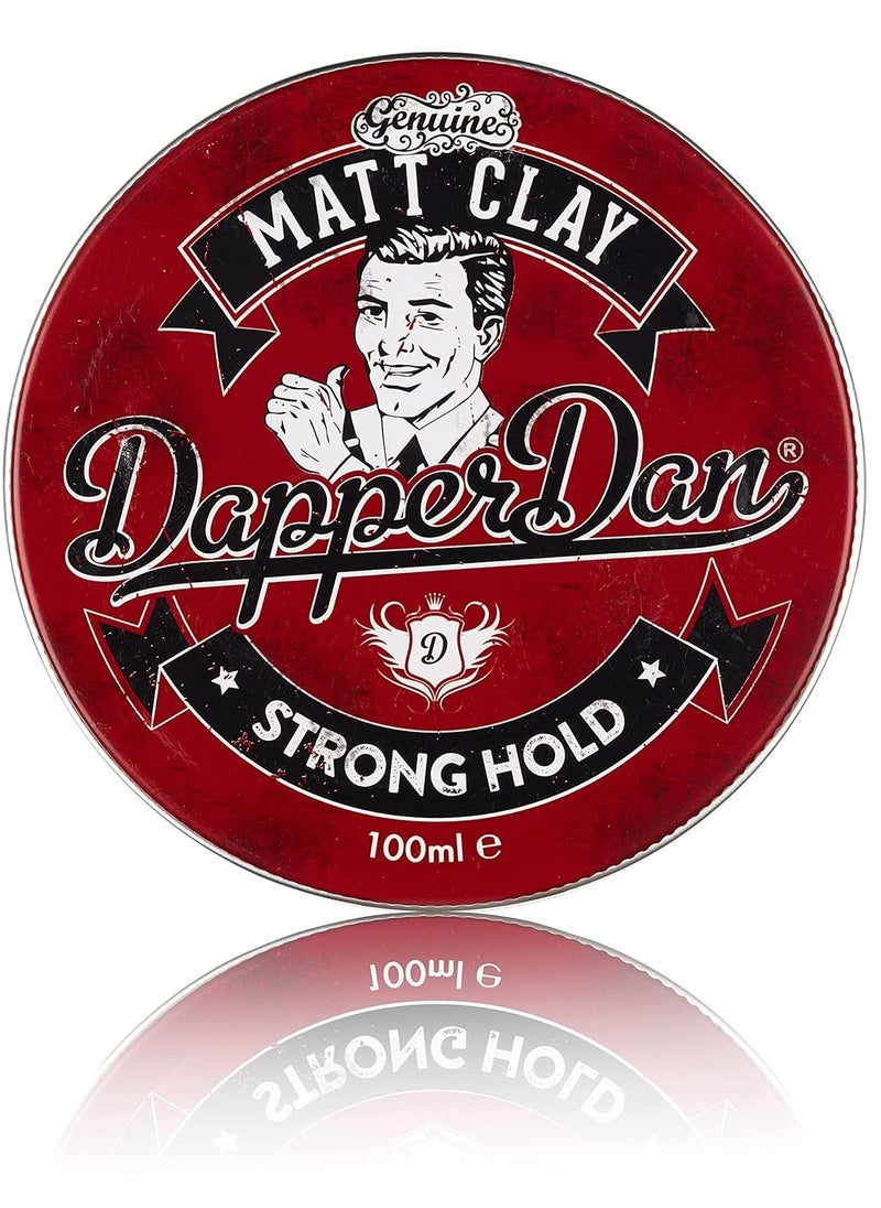 Dapper Dan Strong Hold Matte Clay, 100ml - Smoked Saffron & Leather Fragranced Hair Styling Clay for Men