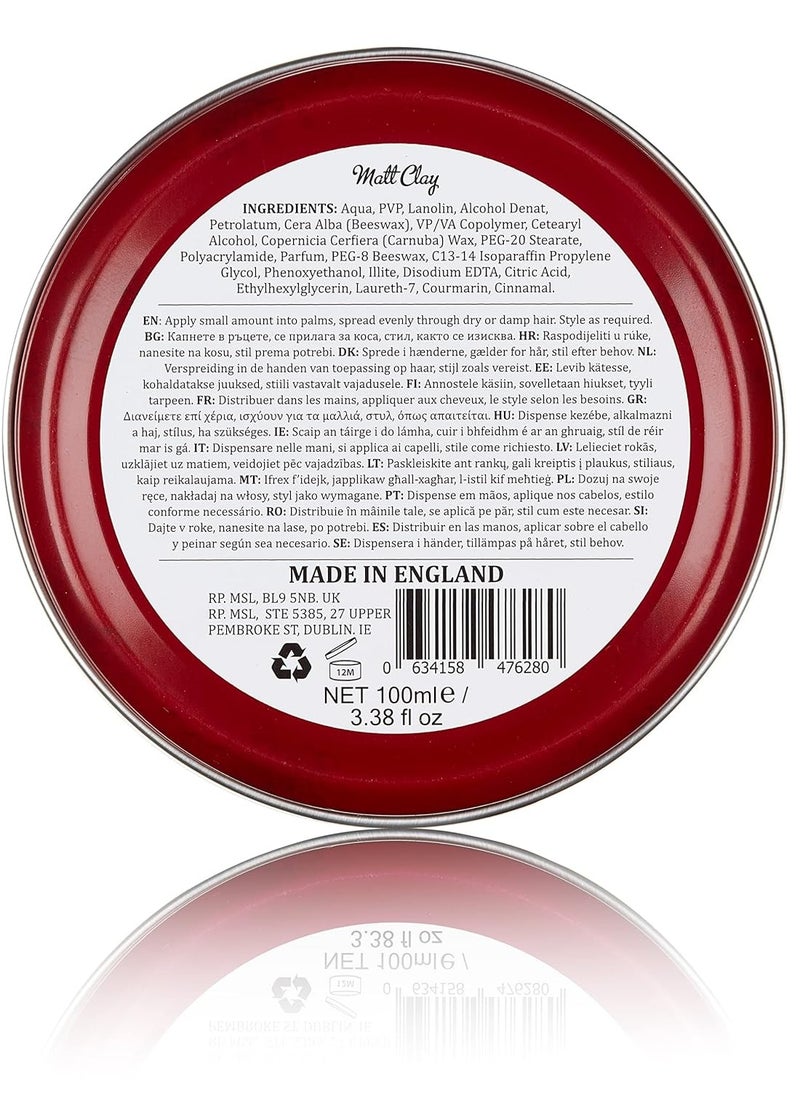 Dapper Dan Strong Hold Matte Clay, 100ml - Smoked Saffron & Leather Fragranced Hair Styling Clay for Men