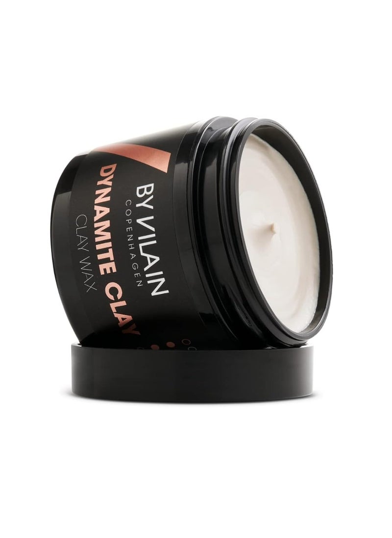 By Vilain Dynamite Clay - Professional Hair Styling Wax Super Strong Hold, Matte Finish For All Hair Types Molding Sculpting Pomade Easy to Style for Fullness & Texture Smoothing & Slick Paste 65ml