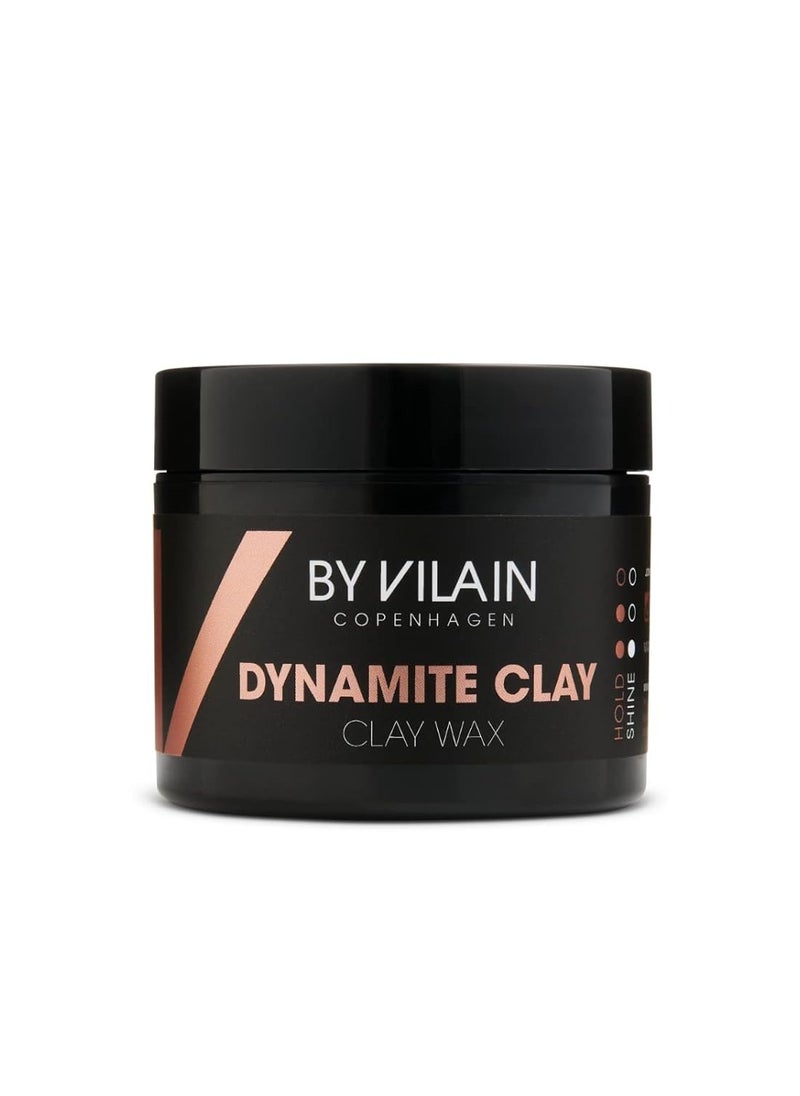 By Vilain Dynamite Clay - Professional Hair Styling Wax Super Strong Hold, Matte Finish For All Hair Types Molding Sculpting Pomade Easy to Style for Fullness & Texture Smoothing & Slick Paste 65ml