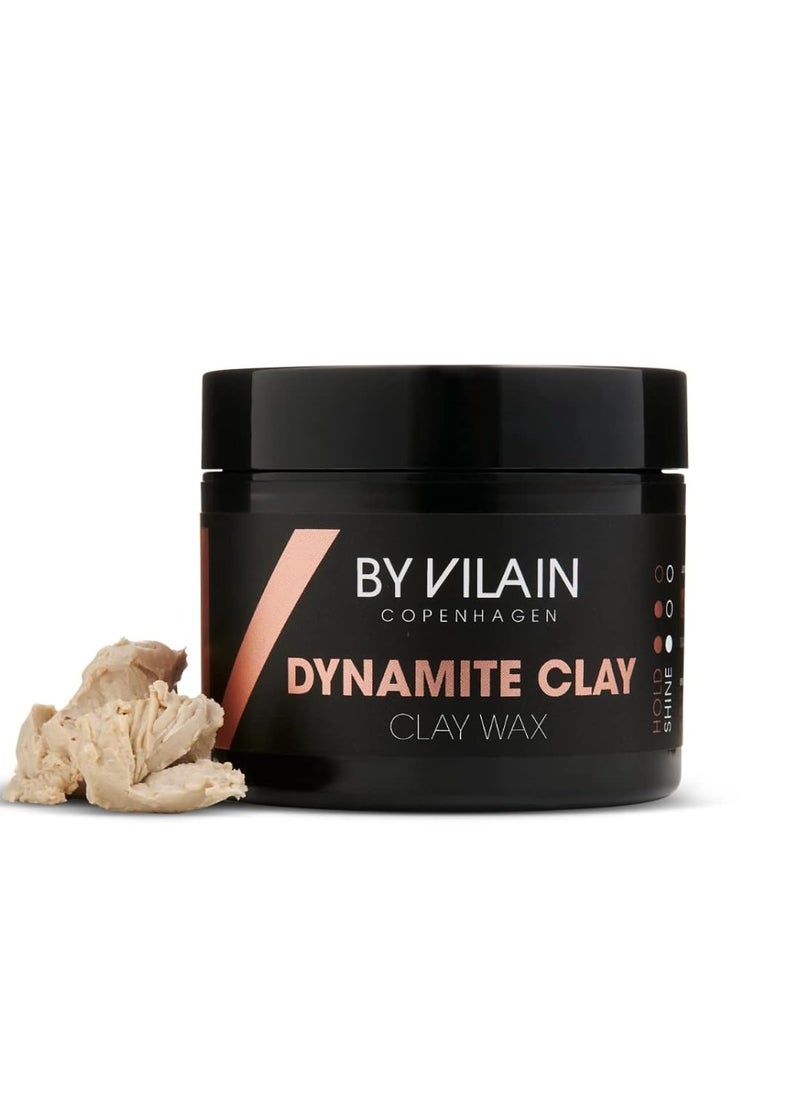 By Vilain Dynamite Clay - Professional Hair Styling Wax Super Strong Hold, Matte Finish For All Hair Types Molding Sculpting Pomade Easy to Style for Fullness & Texture Smoothing & Slick Paste 65ml