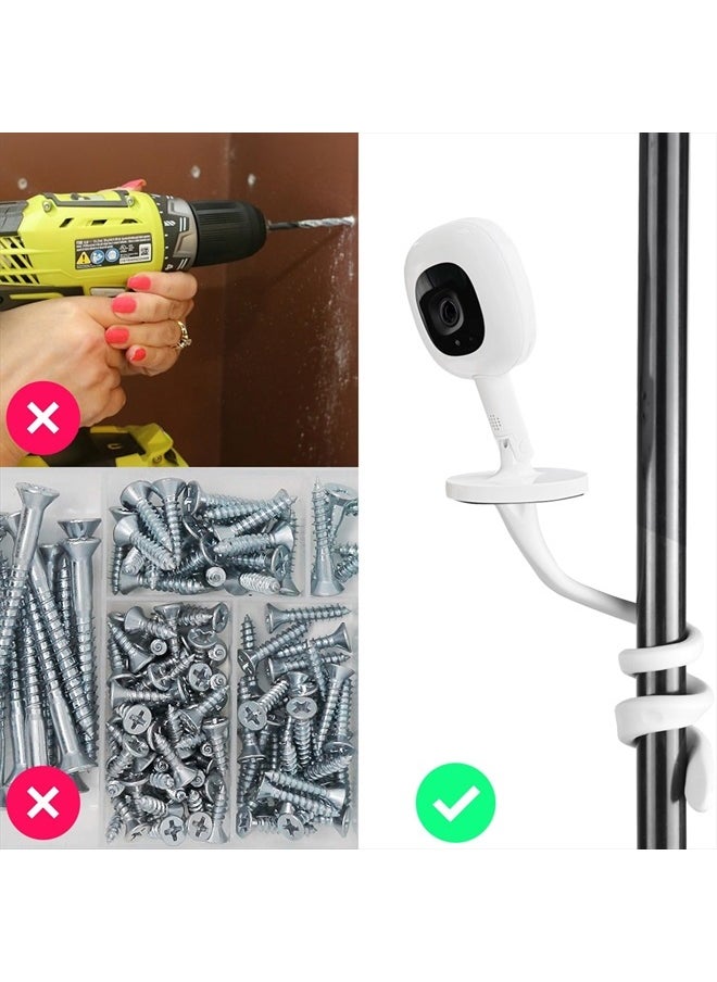Baby Monitor Mount Compatible with Nanit Pro Smart Baby Monitor & Flex Stand, Versatile Twist Mount Without Tools or Wall Damage,Travel Baby Monitor Accessory -White