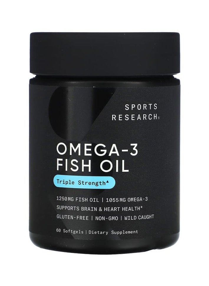 Omega-3 Fish Oil, Triple Strength, 60 Softgels