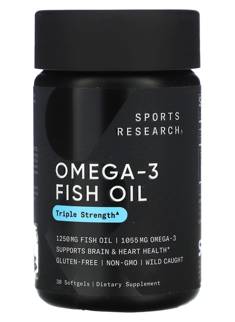 Omega-3 Fish Oil, Triple Strength, 30 Softgel