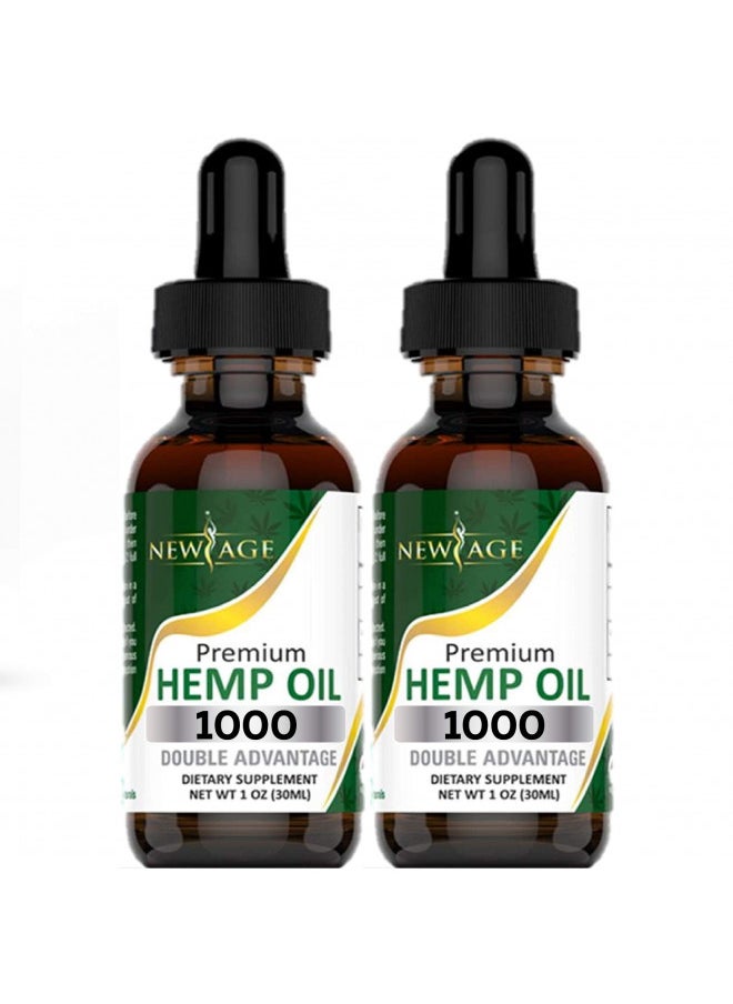 NEW AGE Hemp Oil - All Natural Grown and Made in The USA! (1000 (Pack of 2))