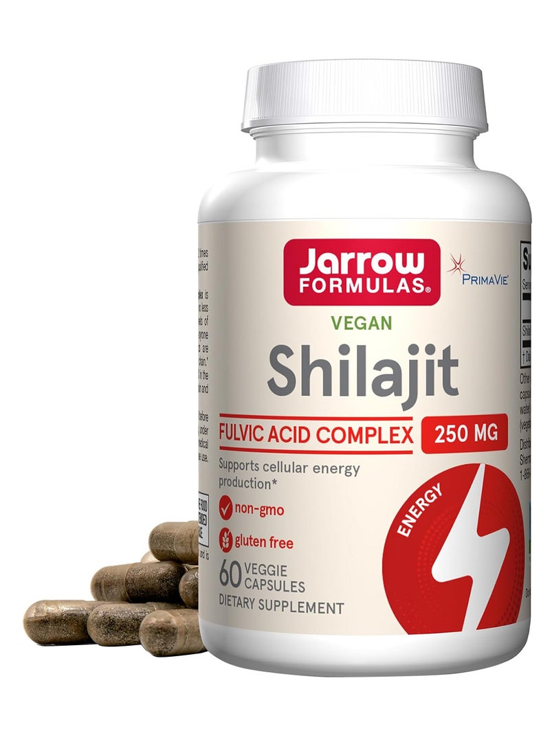 Shilajit Fulvic Acid Complex 250 Mg 60 Veggie Caps Supports Energy Production Mitochondrial Function And Coq10 60 Servings