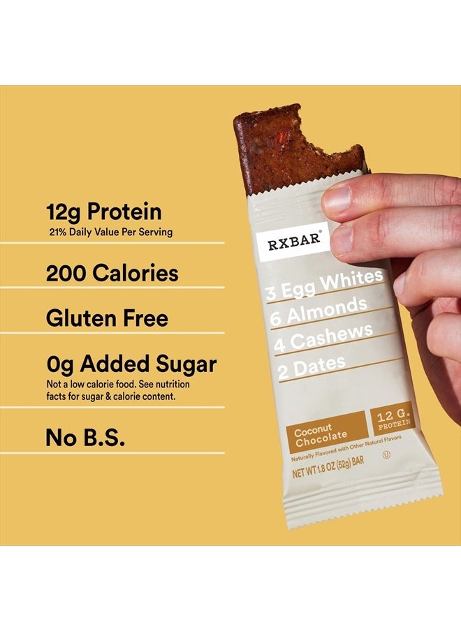 Protein Bars, 12g Protein, Gluten-Free, Snacks, Coconut Chocolate, 9.1oz Box (5 Bars)