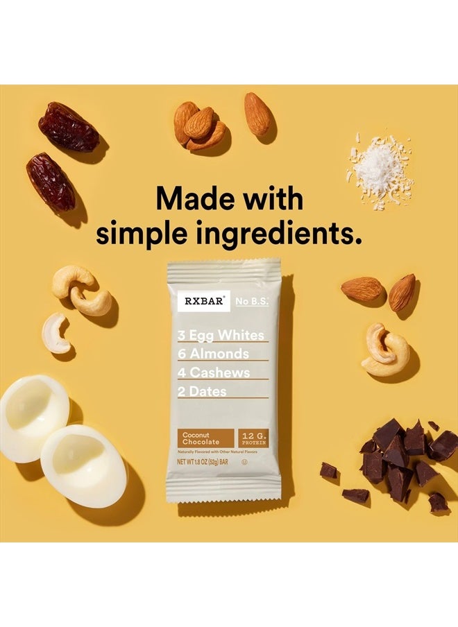 Protein Bars, 12g Protein, Gluten-Free, Snacks, Coconut Chocolate, 9.1oz Box (5 Bars)