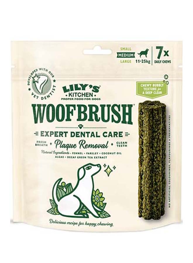 7 Piece Medium Woofbrush Dental Chew Multicolour 196grams