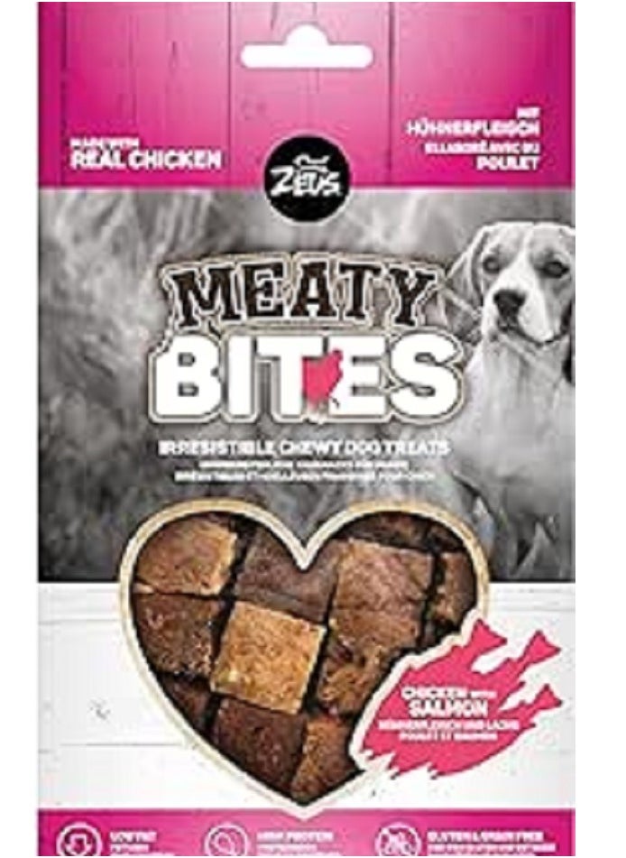 Zeus Meaty Bites Chewy Dog Treats Chicken with Salmon- 150g x 5 Pack of 5 Pcs