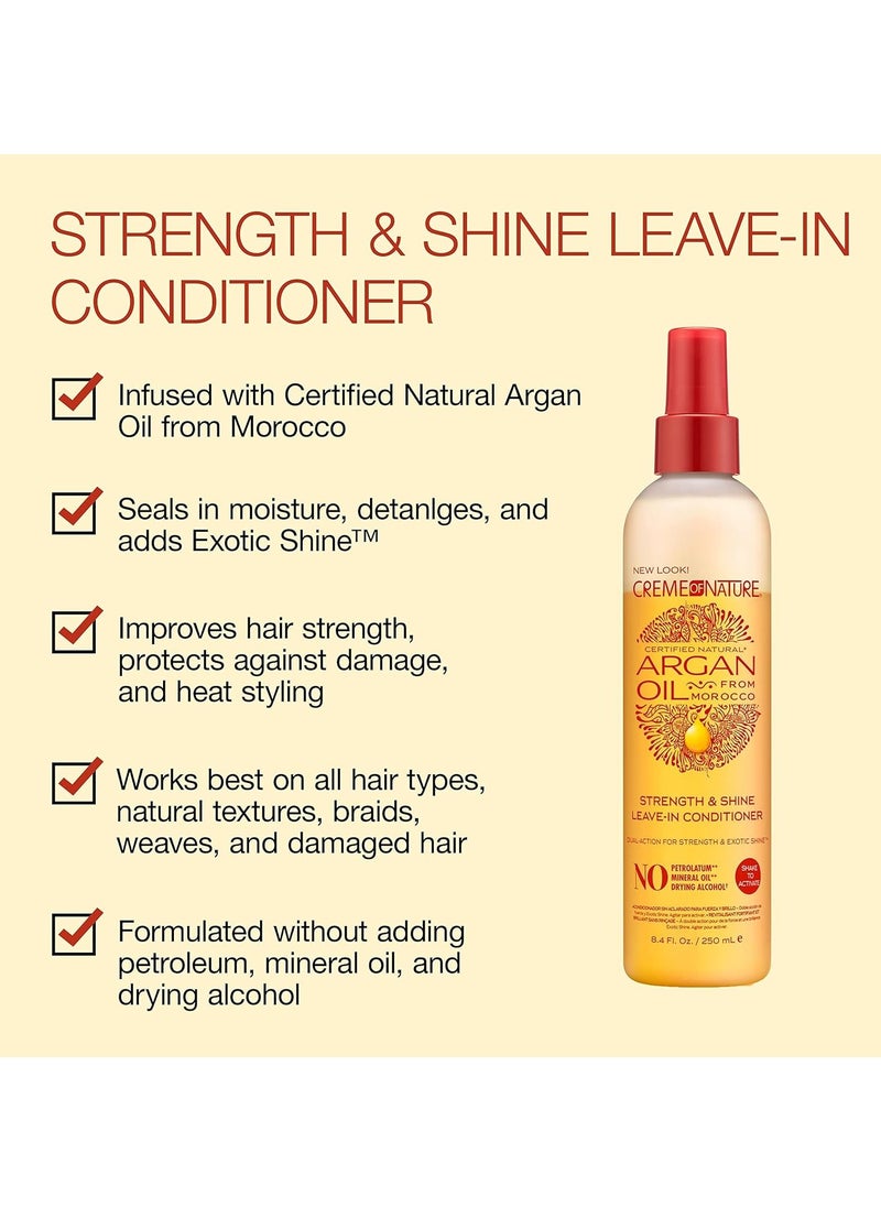 Creme of Nature, Argan Oil Leave In Conditioner, Detangling and Conditioning Formula for Normal Hair 8.45 Fl Oz