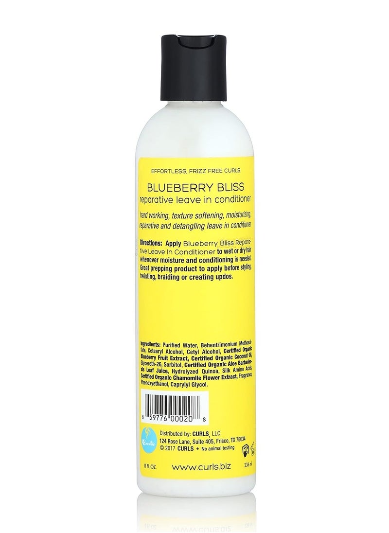 Curls Blueberry Bliss Reparative Leave In Conditioner - 8 oz, Helps Repair Damage and Prevent Breakage, Conditioner for Curly Hair, Wavy, and Coily Hair Types