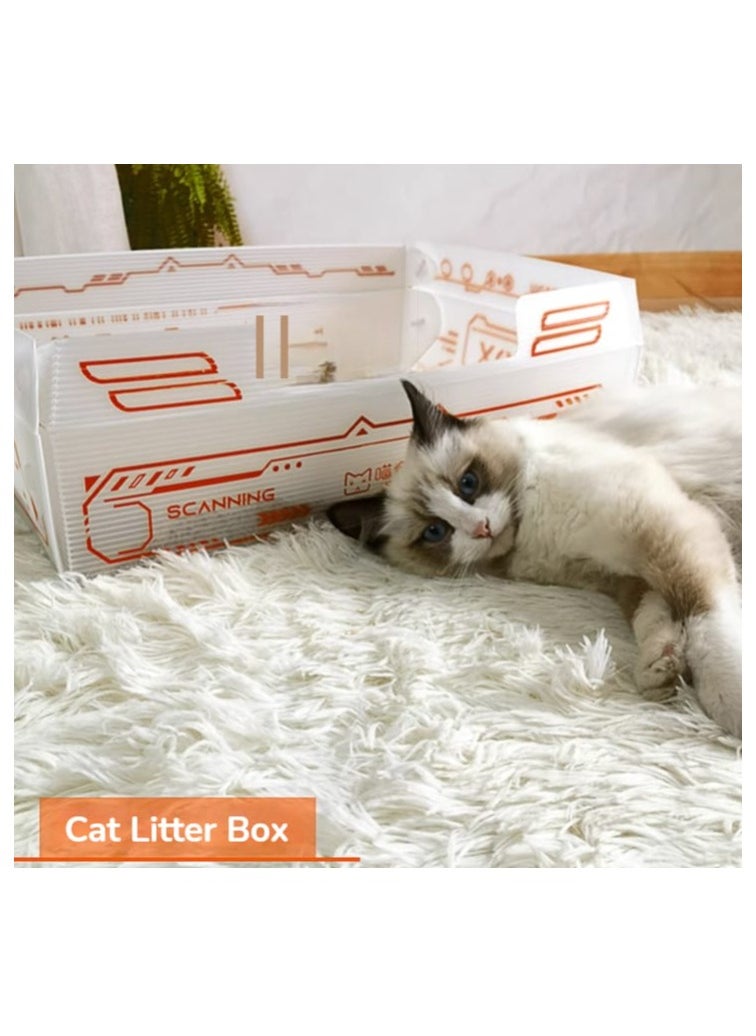 Cat Litter Box, Closed Portable Cat Sandbox, Large Leak-Proof Toilet, Indoor Cat Bedpans,