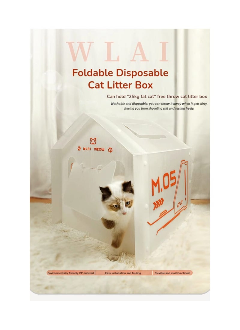 Cat Litter Box, Closed Portable Cat Sandbox, Large Leak-Proof Toilet, Indoor Cat Bedpans,