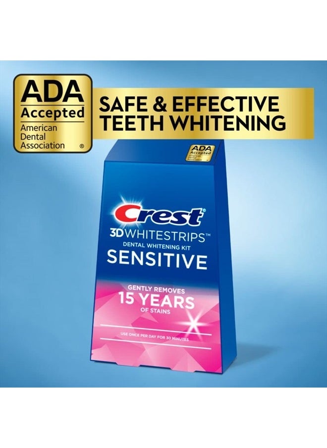 3D Whitestrips Sensitive At-Home Teeth Whitening Kit, 18 Treatments, Gently Removes 15 Years of Stains, Crest Whitestrips, Teeth Whitening Kit